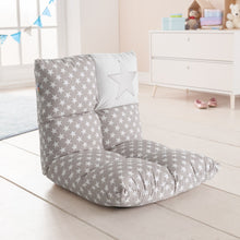 howa 2 in 1 Kindersessel + Kinderliege - Lehne 6 fach verstellbar "Stars" grau 8602