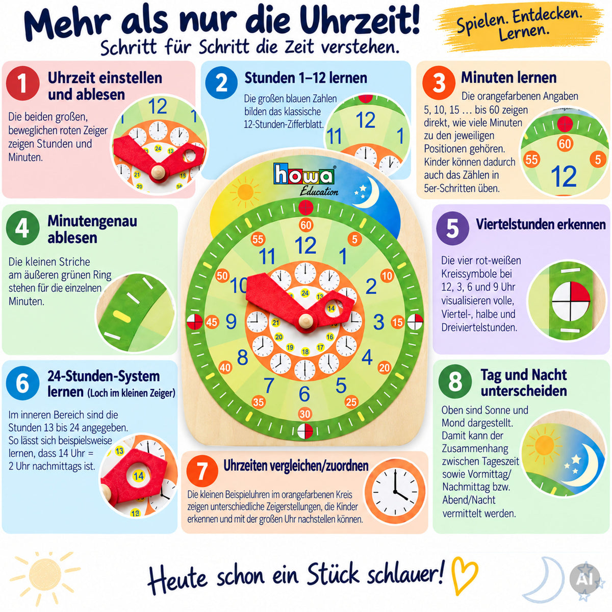 Lernuhr mit Kalender