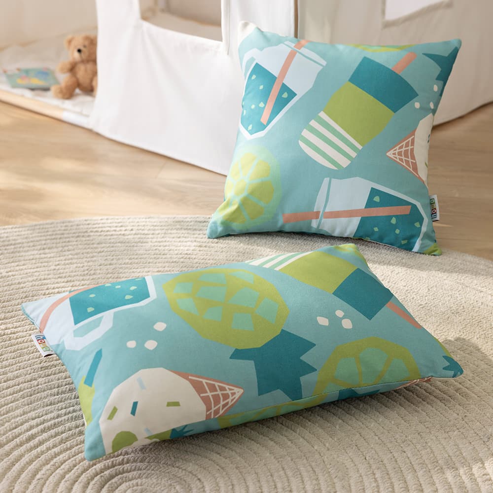 howa 2er Set Kissenbezug "colorful blue" 40x40cm + 50x30cm  8708
