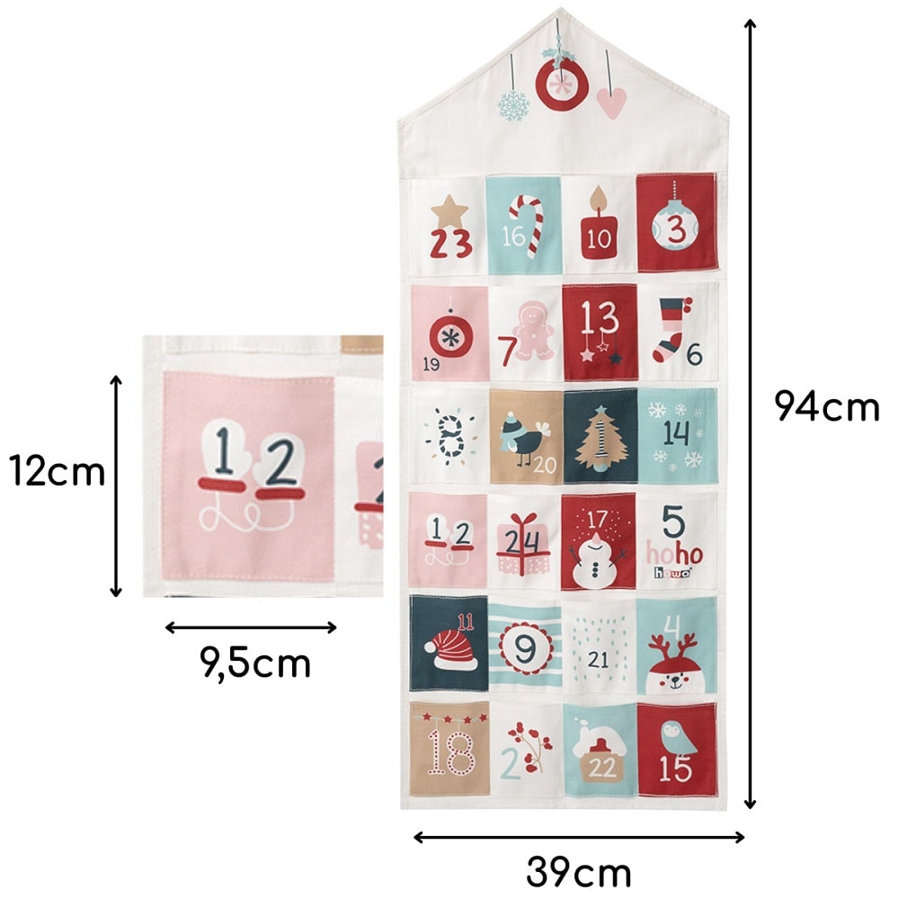 howa Adventskalender für Kinder aus Stoff zum Befüllen - personalisiert 88039
