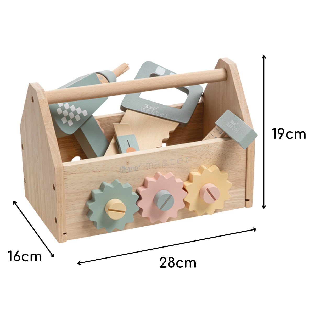 howa Werkzeugkiste Werkzeugkasten aus Holz für Kinder mit 45 tlg. Zubehör 4907