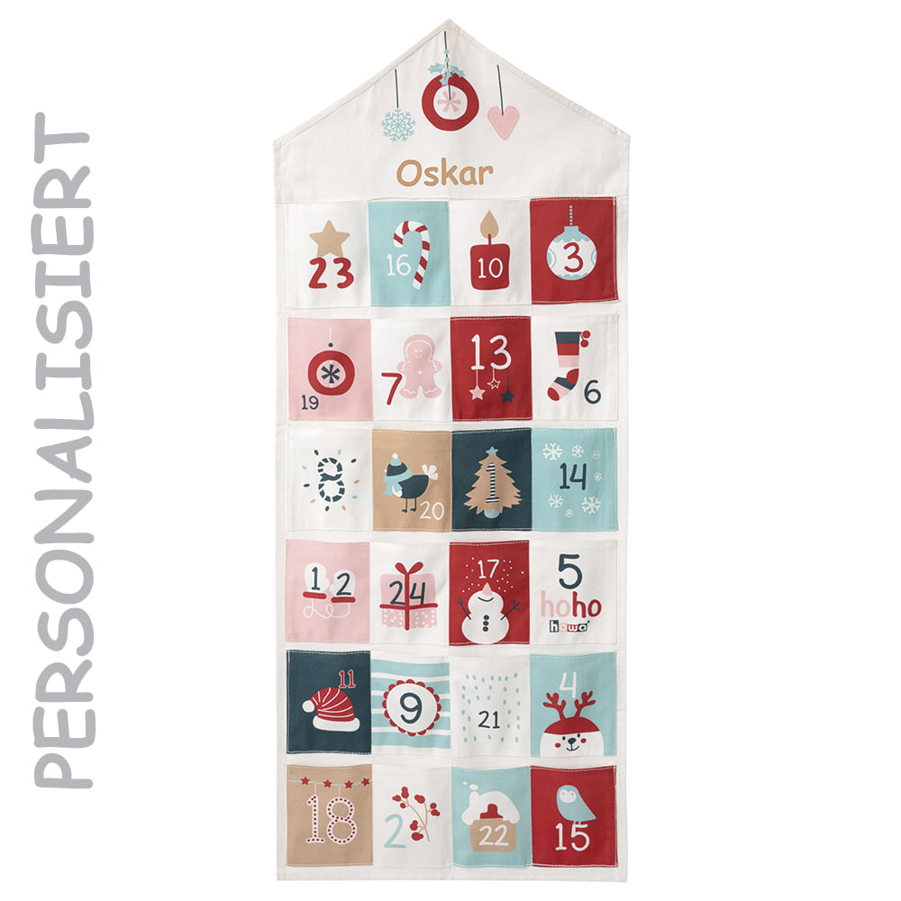 howa Adventskalender für Kinder aus Stoff zum Befüllen - personalisiert 88039