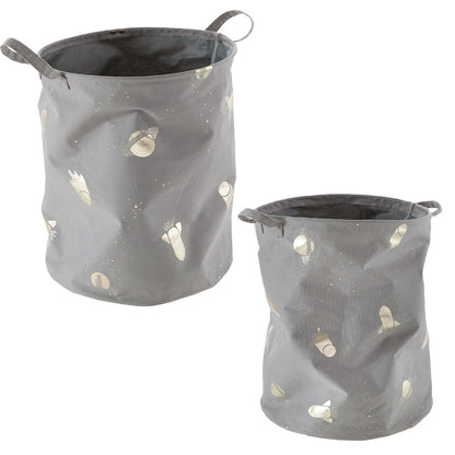 howa 2er Set Aufbewahrungskörbe "Space" grau, Glanzeffekt  8704