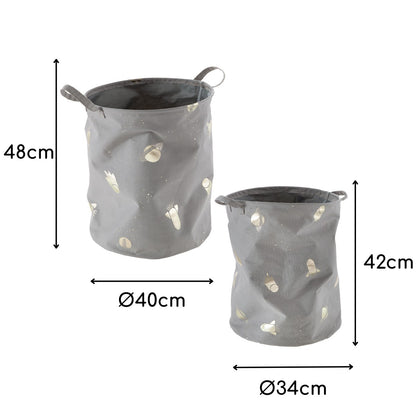 howa 2er Set Aufbewahrungskörbe "Space" grau, Glanzeffekt  8704