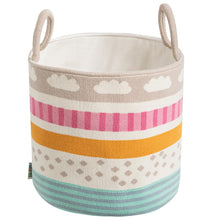 howa Aufbewahrungskorb "Be happy", beige, Baumwolle, Strick, Ø 26cm, Höhe 28cm 8905