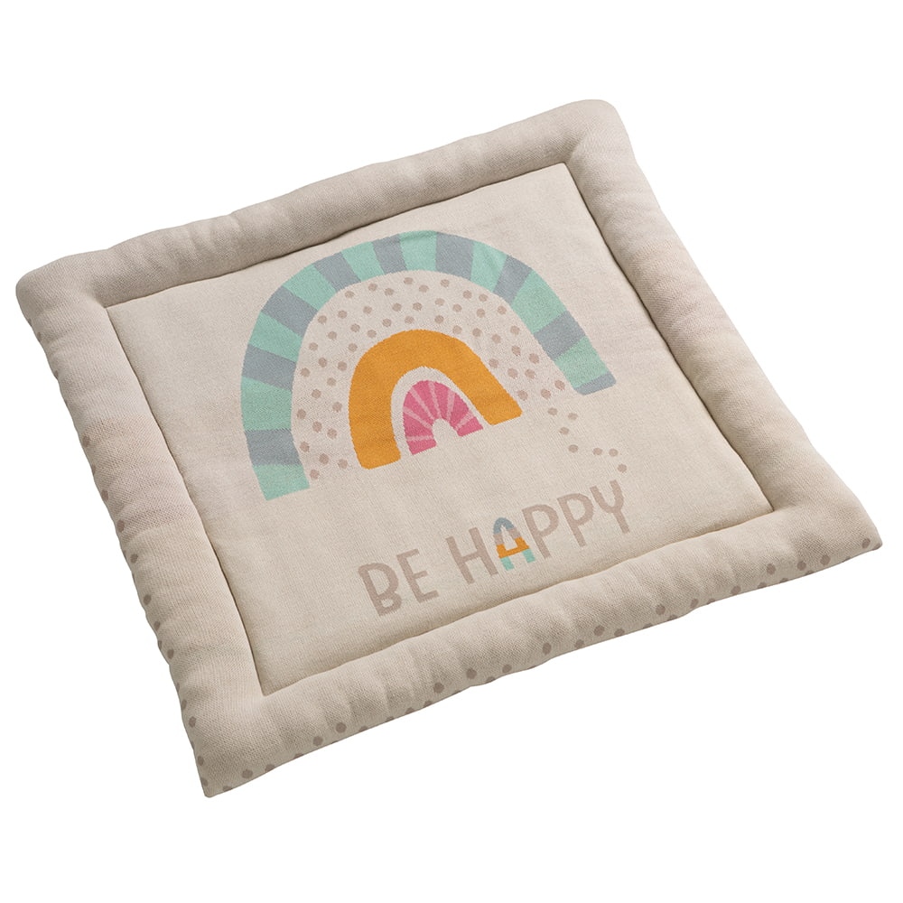 howa Baby Krabbeldecke Spielmatte "Be happy", weich gepolstert, Baumwolle, Strick, 100x100x7cm 8902 