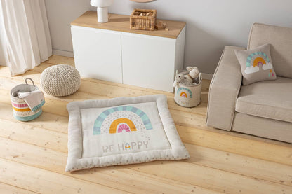 howa Baby Krabbeldecke Spielmatte "Be happy", weich gepolstert, Baumwolle, Strick, 100x100x7cm 8902 