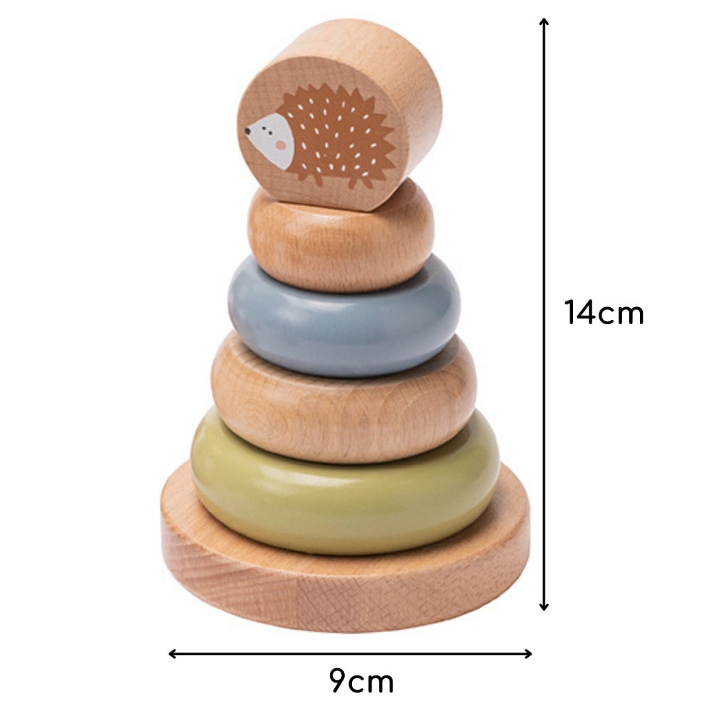 howa Motorikspielzeug aus Holz Motorikschleife Stapelturm Bausteine "Little woods" 3 tlg. 6028