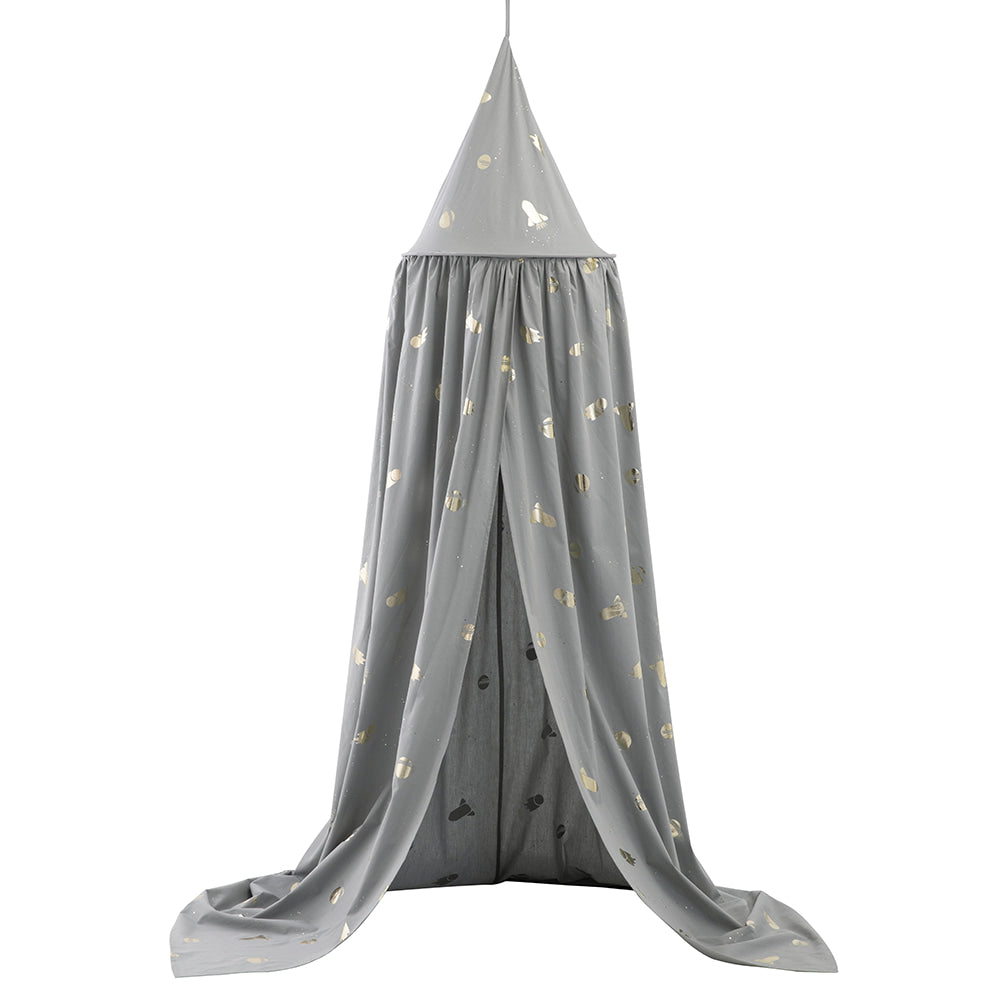 howa Baldachin Betthimmel Spielzelt "Space" grau, Glanzeffekt, Höhe 250cm 85042