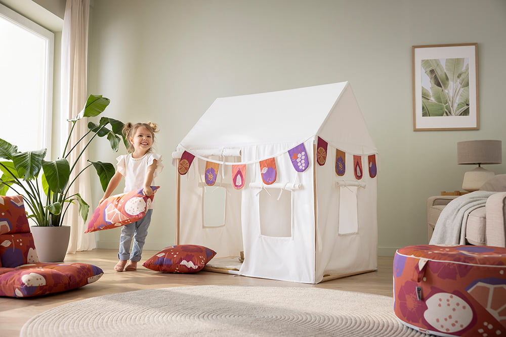 howa 2 in 1 Kindersessel + Kinderliege - Lehne 6 fach verstellbar "colorful red" 8603