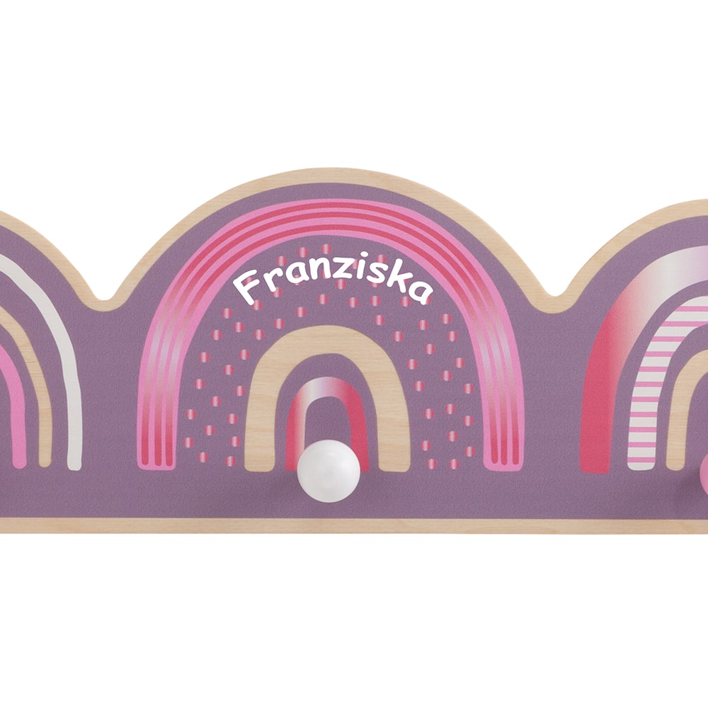 howa Garderobe aus Holz für Kinder "Rainbow" malve, bunt - personalisiert 88029