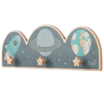 howa Garderobe aus Holz für Kinder "Space" bunt 8801
