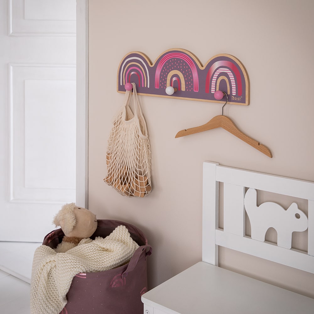 howa Garderobe aus Holz für Kinder "Rainbow" malve, bunt 8802