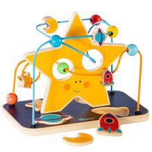 howa Motorikspielzeug aus Holz Motorikschleife mit Puzzle "Space fun“ 6007