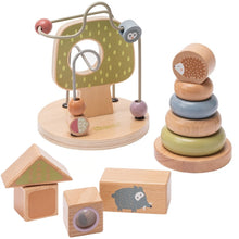 howa Motorikspielzeug aus Holz Motorikschleife Stapelturm Bausteine "Little woods" 3 tlg. 6028