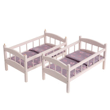 howa Puppenbett Etagenbett aus Holz "Rainbow" rosa inkl. 2x Bettzeug, malve, Glanzeffekt 24402