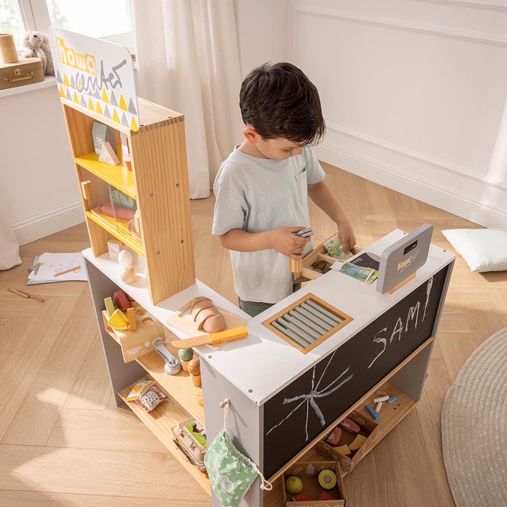 howa Kaufladen aus Holz mit Spielkasse und Spielgeld 4754