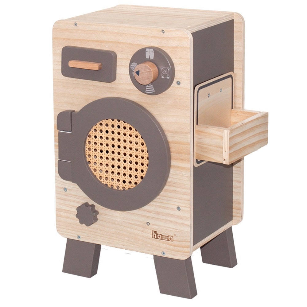 howa Kinderwaschmaschine aus Holz natur taupe  4826