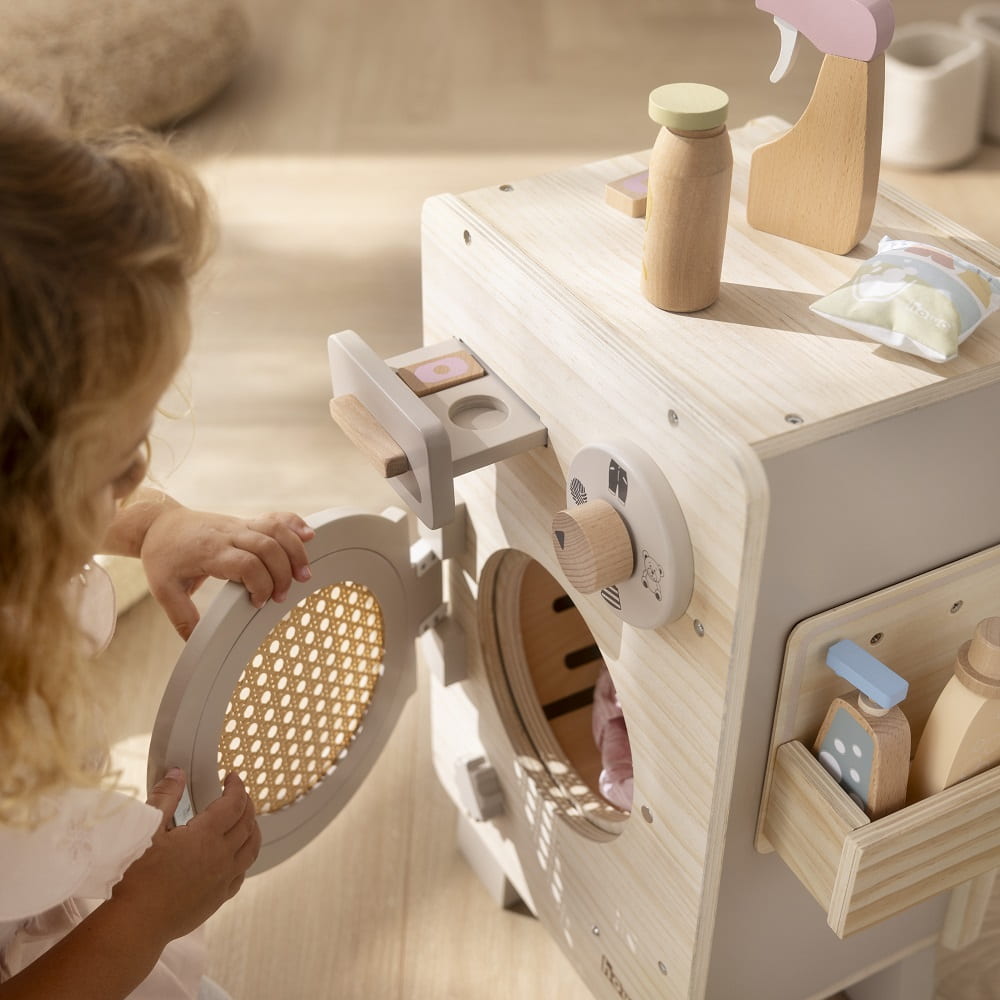 howa Kinderwaschmaschine aus Holz natur beige 48261