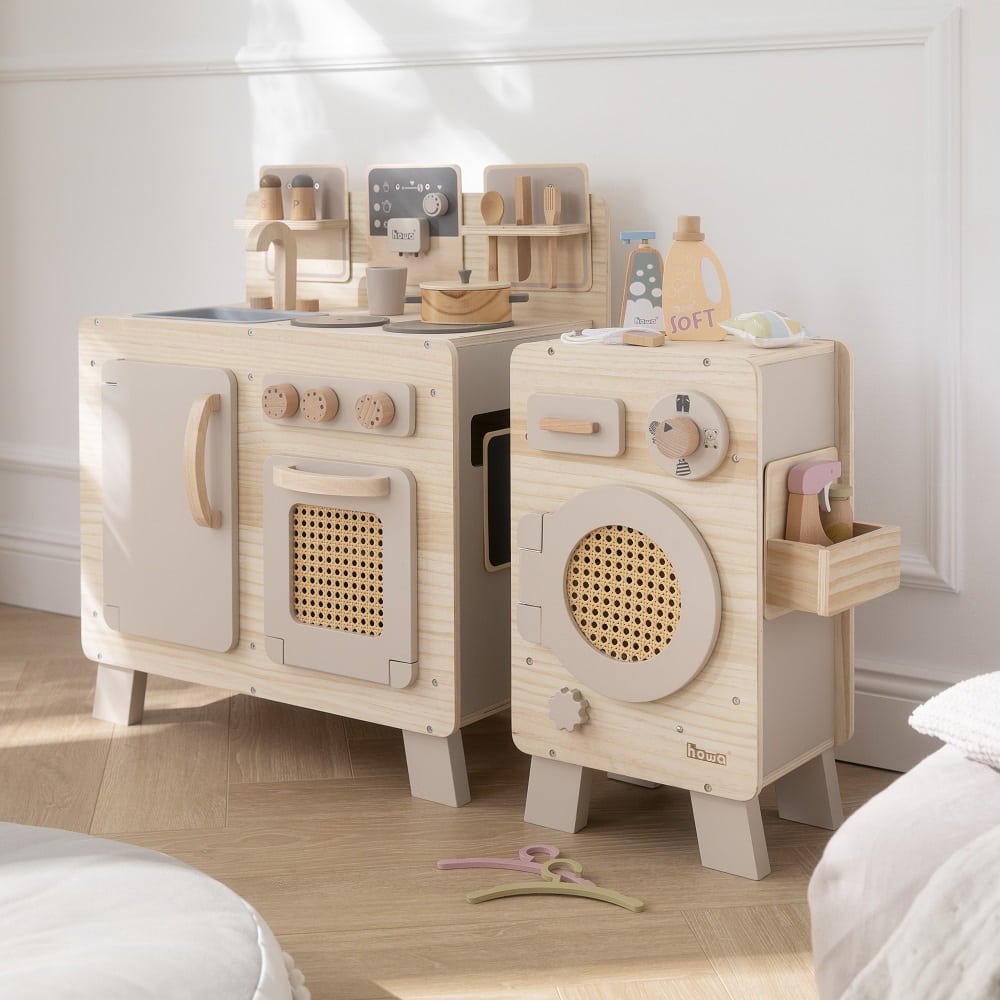 howa Kinderküche Spielküche aus Holz "FoodieFun light" inkl. 10 tlg Kochzubehör 48241