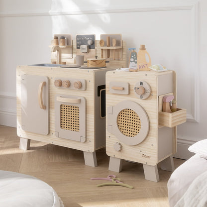 howa Kinderwaschmaschine aus Holz natur beige 48261