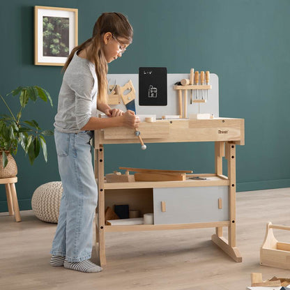 howa Kinderwerkbank aus Holz inkl. Werkzeugkiste mit Werkzeug 4900