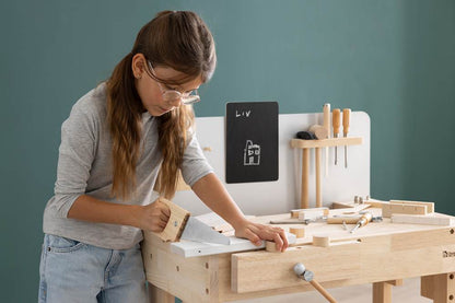 howa Kinderwerkbank aus Holz inkl. Werkzeugkiste mit Werkzeug 4900