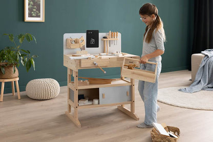 howa Kinderwerkbank aus Holz inkl. Werkzeugkiste mit Werkzeug 4900