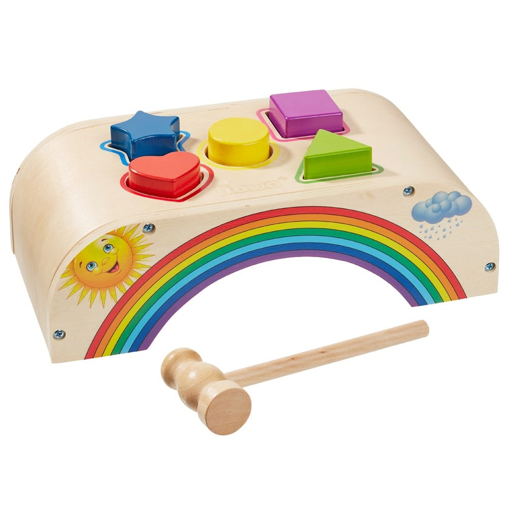 howa Klopfbank aus Holz Hammerspiel Sortierspiel "Rainbow" 6004