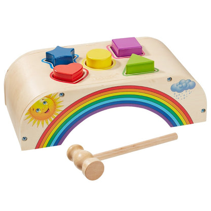 howa Klopfbank aus Holz Hammerspiel Sortierspiel "Rainbow" 6004