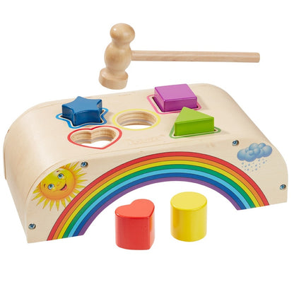 howa Klopfbank aus Holz Hammerspiel Sortierspiel "Rainbow" 6004
