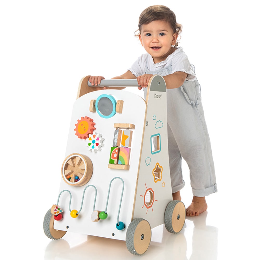 howa Lauflernwagen aus Holz Lauflernhilfe Babywalker "My rainbow"6016