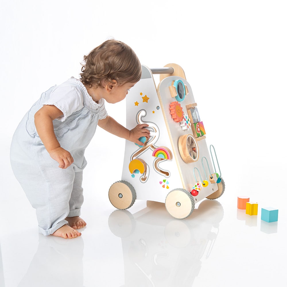 howa Lauflernwagen aus Holz Lauflernhilfe Babywalker "My rainbow"6016