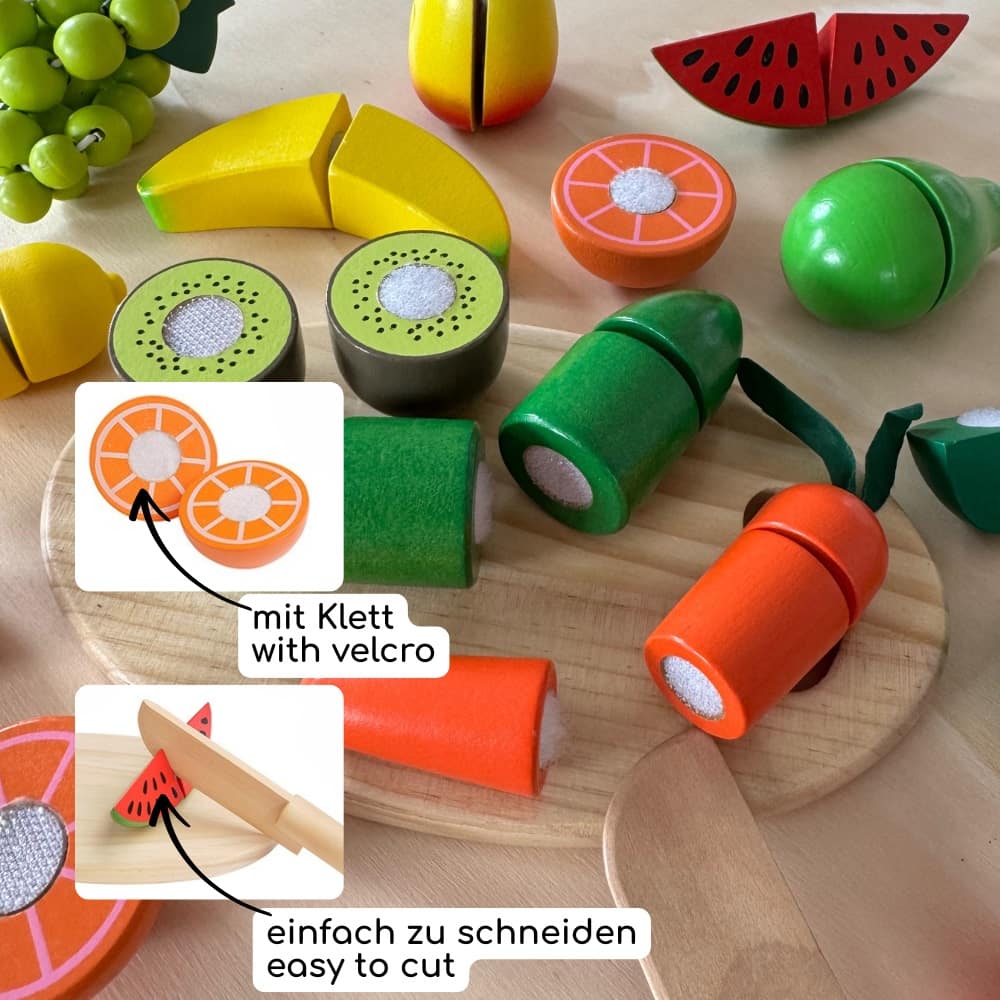 howa Schneideset aus Holz Obst und Gemüse 4867