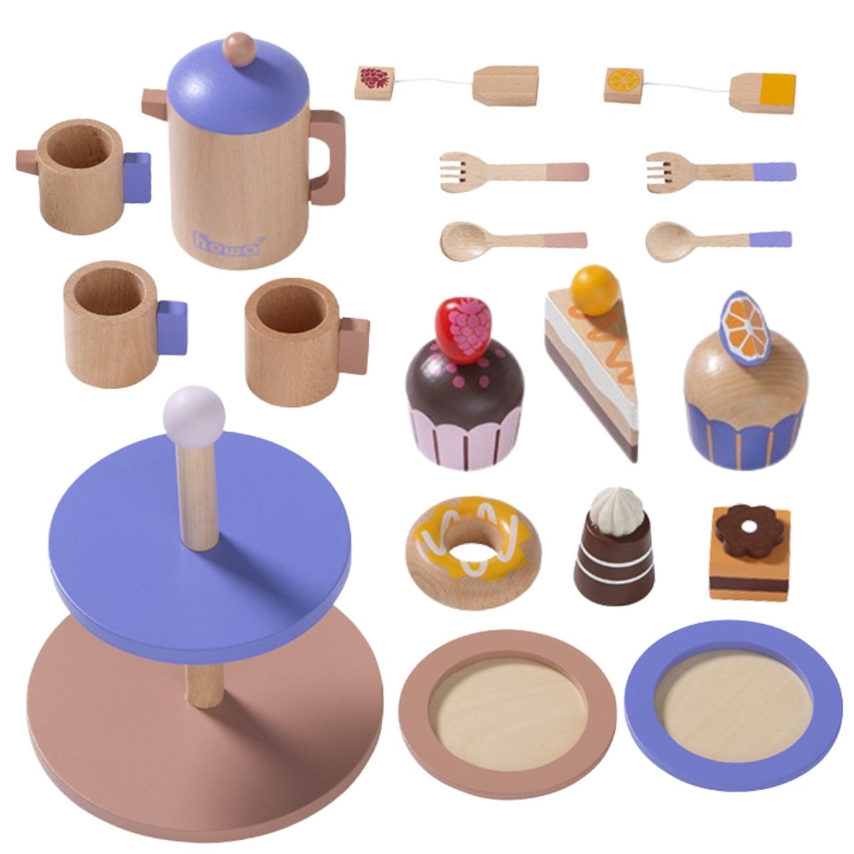 howa Kaffeeservice und Teeset aus Holz für Kinder 4898