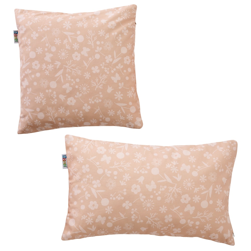 howa 2er Set Kissenbezug "flowers“ 40x40cm + 50x30cm, apricot 87012