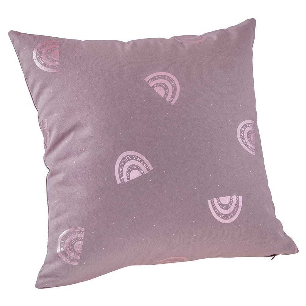 howa 2er Set Kissenbezug "Rainbow“ 40x40cm + 50x30cm malve, Glanzeffekt - personalisiert 87019
