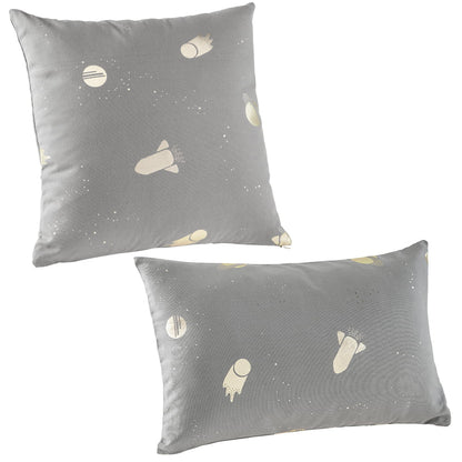 howa 2er Set Kissenbezug "Space“ 40x40cm + 50x30cm grau, Glanzeffekt 8702