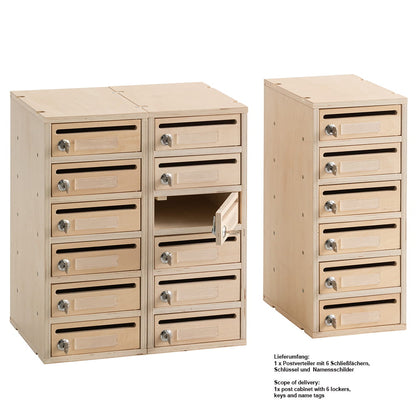 howa Postverteilerschrank Postkasten Klassenpost aus Holz erweiterbar, abschließbar 7503
