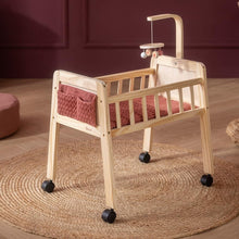 howa Puppenbett Holz "grace" mit Rollen, Mobile, Matratze, Decke & Stofftasche 2170