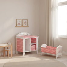 howa Puppenbett aus Holz "Stars" inkl. Matratze und Decke rosa 2140