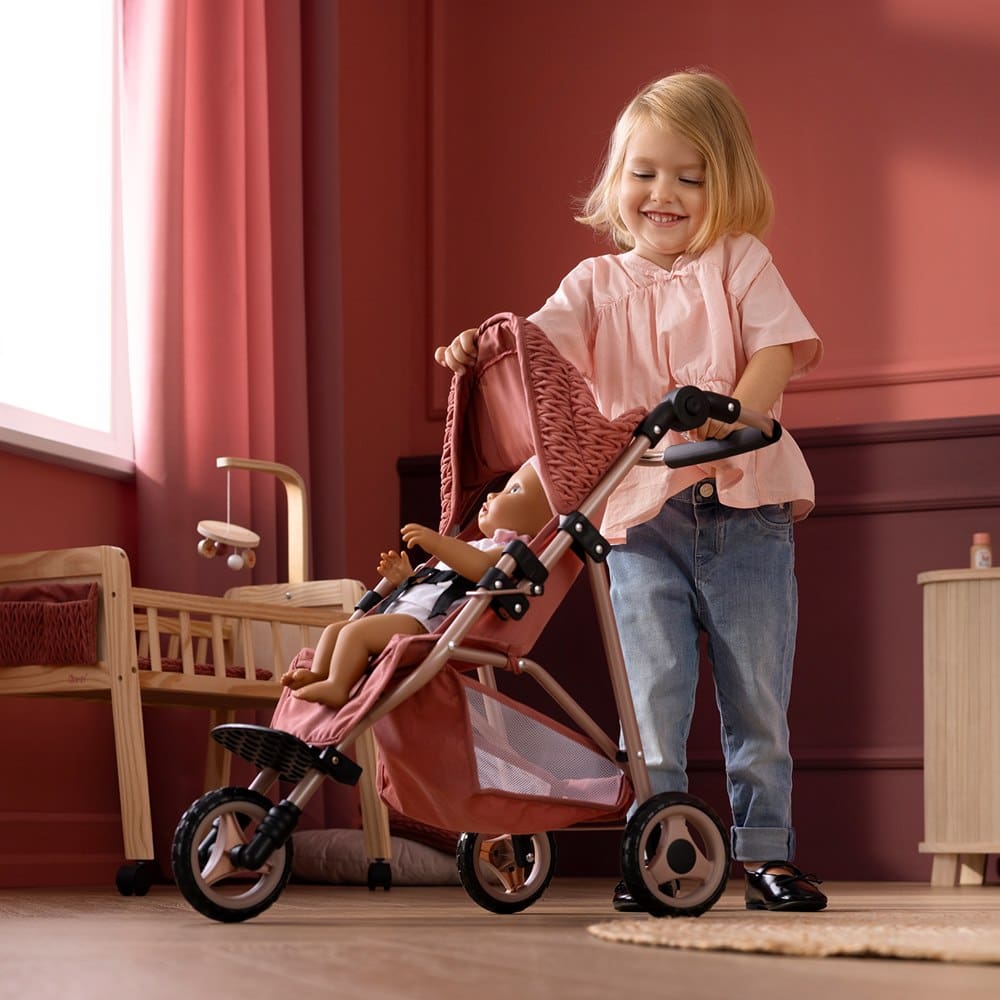 howa Puppenbuggy „grace“ – Puppenwagen, Jogger für Puppen bis 50cm mit höhenverstellbaren Schiebegriff 2270
