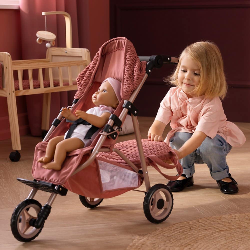 howa Puppenbuggy „grace“ – Puppenwagen, Jogger für Puppen bis 50cm mit höhenverstellbaren Schiebegriff 2270