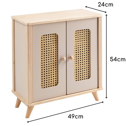 howa Puppenschrank aus Holz "miniflowers" Rattanoptik, inkl. 3 Kleiderbügeln 2660