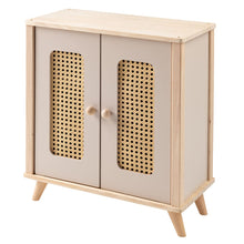 howa Puppenschrank aus Holz "miniflowers" Rattanoptik, inkl. 3 Kleiderbügeln 2660