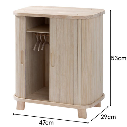 howa Puppenschrank aus Holz "grace" - Kleiderschrank für Puppen mit Schiebetür, Kleiderstange, Regal und 3 Kleiderbügeln 2670