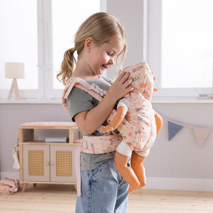 howa Bauchtrage für Puppen bis 50cm "miniflowers" apricot 29612