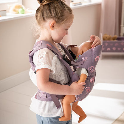 howa Bauchtrage für Puppen bis 50cm "Rainbow" malve, Glanzeffekt 29512