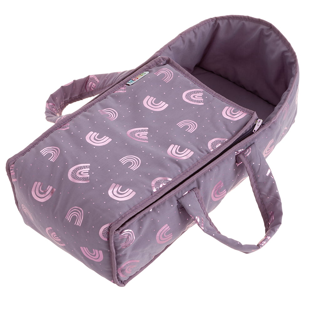 howa Puppentragetasche "Rainbow" für Babypuppen bis 48cm malve, Glanzeffekt 29522