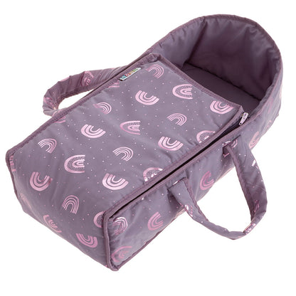 howa Puppentragetasche "Rainbow" für Babypuppen bis 48cm malve, Glanzeffekt 29522